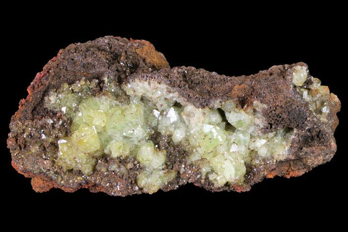 Yellow-Green Adamite Crystals On Limonite - Ojuela Mine, Mexico #155307